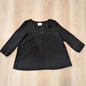Sezane Black Blouse With Pleated Details Size 34